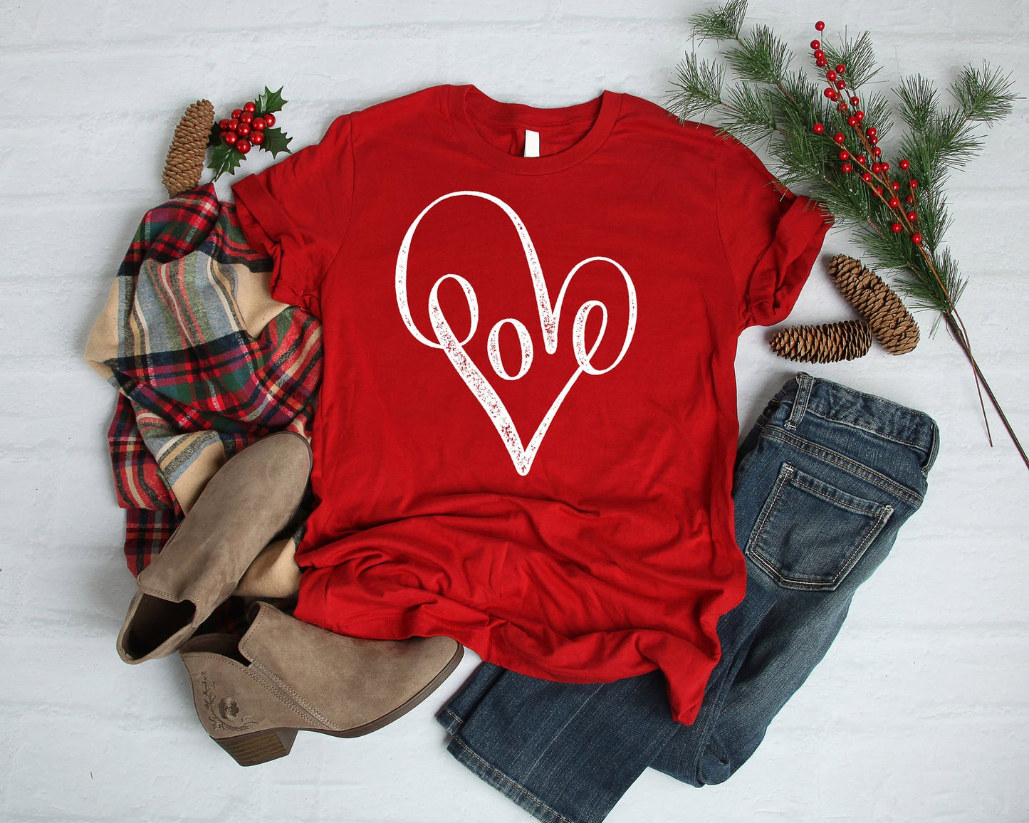 Heart-Shaped Love T-Shirt in Red