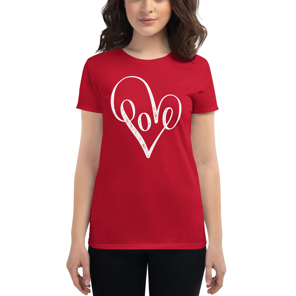 Heart-Shaped Love T-Shirt in Red